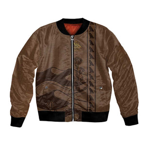 Imenet Sunlit Temple Columns Bomber Jacket with Ancient Egyptian Offering Scene