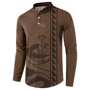 Imenet Sunlit Temple Columns Button Sweatshirt with Ancient Egyptian Offering Scene