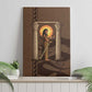 Imenet Sunlit Temple Columns Canvas Wall Art with Ancient Egyptian Offering Scene