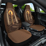 Imenet Sunlit Temple Columns Car Seat Cover with Ancient Egyptian Offering Scene