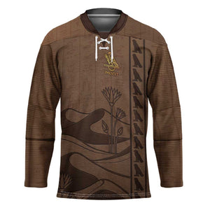 Imenet Sunlit Temple Columns Hockey Jersey with Ancient Egyptian Offering Scene