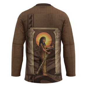 Imenet Sunlit Temple Columns Hockey Jersey with Ancient Egyptian Offering Scene