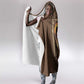 Imenet Sunlit Temple Columns Hooded Blanket with Ancient Egyptian Offering Scene