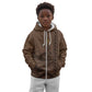 Imenet Sunlit Temple Columns Kid Hoodie with Ancient Egyptian Offering Scene