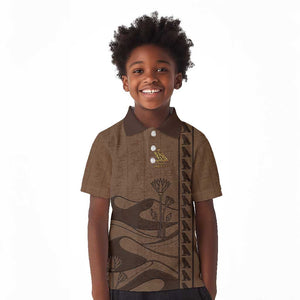 Imenet Sunlit Temple Columns Kid Polo Shirt with Ancient Egyptian Offering Scene