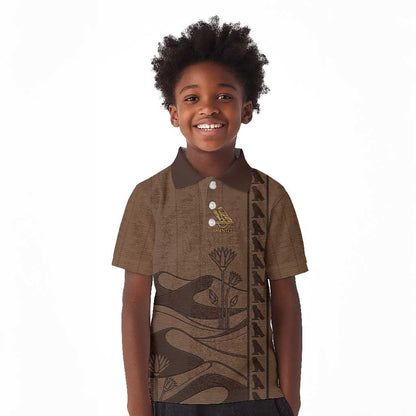 Imenet Sunlit Temple Columns Kid Polo Shirt with Ancient Egyptian Offering Scene