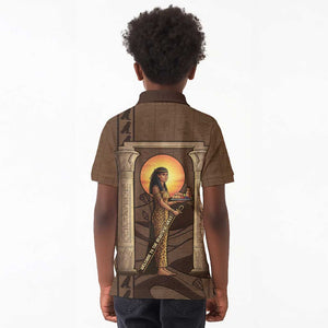 Imenet Sunlit Temple Columns Kid Polo Shirt with Ancient Egyptian Offering Scene