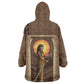 Imenet Sunlit Temple Columns Kid Wearable Blanket Hoodie with Ancient Egyptian Offering Scene