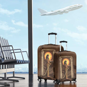Imenet Sunlit Temple Columns Luggage Cover with Ancient Egyptian Offering Scene