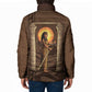 Imenet Sunlit Temple Columns Padded Jacket with Ancient Egyptian Offering Scene