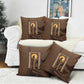 Imenet Sunlit Temple Columns Pillow Cover with Ancient Egyptian Offering Scene