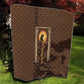 Imenet Sunlit Temple Columns Quilt with Ancient Egyptian Offering Scene