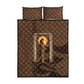 Imenet Sunlit Temple Columns Quilt Bed Set with Ancient Egyptian Offering Scene