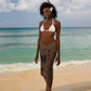 Imenet Sunlit Temple Columns Sarong with Ancient Egyptian Offering Scene