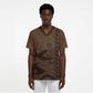 Imenet Sunlit Temple Columns Scrub Top with Ancient Egyptian Offering Scene