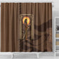 Imenet Sunlit Temple Columns Shower Curtain with Ancient Egyptian Offering Scene