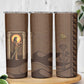 Imenet Sunlit Temple Columns Skinny Tumbler with Ancient Egyptian Offering Scene