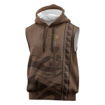 Imenet Sunlit Temple Columns Sleeveless Hoodie with Ancient Egyptian Offering Scene