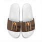 Imenet Sunlit Temple Columns Slide Sandals with Ancient Egyptian Offering Scene