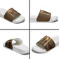 Imenet Sunlit Temple Columns Slide Sandals with Ancient Egyptian Offering Scene