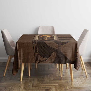 Imenet Sunlit Temple Columns Tablecloth with Ancient Egyptian Offering Scene