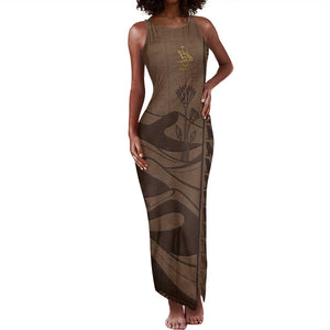 Imenet Sunlit Temple Columns Tank Maxi Dress with Ancient Egyptian Offering Scene