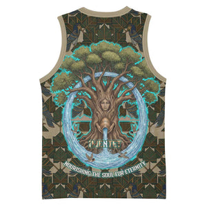 Imentet Egyptian Basketball Jersey with Eye of Horus and Eternal Tree in Afterlife