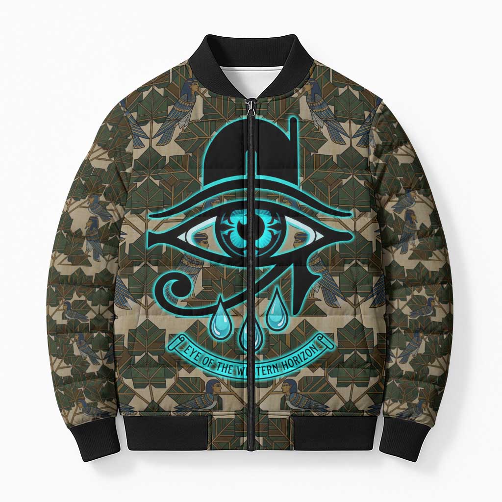 Imentet Egyptian Bomber Puffer Jacket with Eye of Horus and Eternal Tree in Afterlife