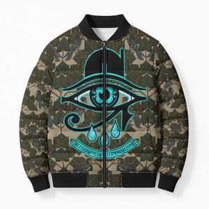 Imentet Egyptian Bomber Puffer Jacket with Eye of Horus and Eternal Tree in Afterlife