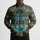 Imentet Egyptian Bomber Puffer Jacket with Eye of Horus and Eternal Tree in Afterlife