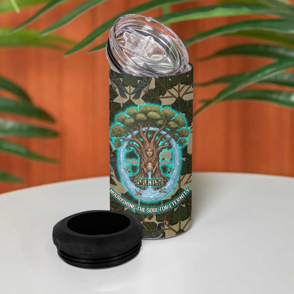 Imentet Egyptian 4 in 1 Can Cooler Tumbler with Eye of Horus and Eternal Tree in Afterlife