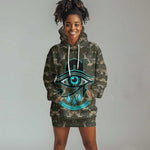 Imentet Egyptian Hoodie Dress with Eye of Horus and Eternal Tree in Afterlife