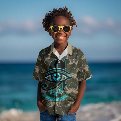 Imentet Egyptian Kid Hawaiian Shirt with Eye of Horus and Eternal Tree in Afterlife