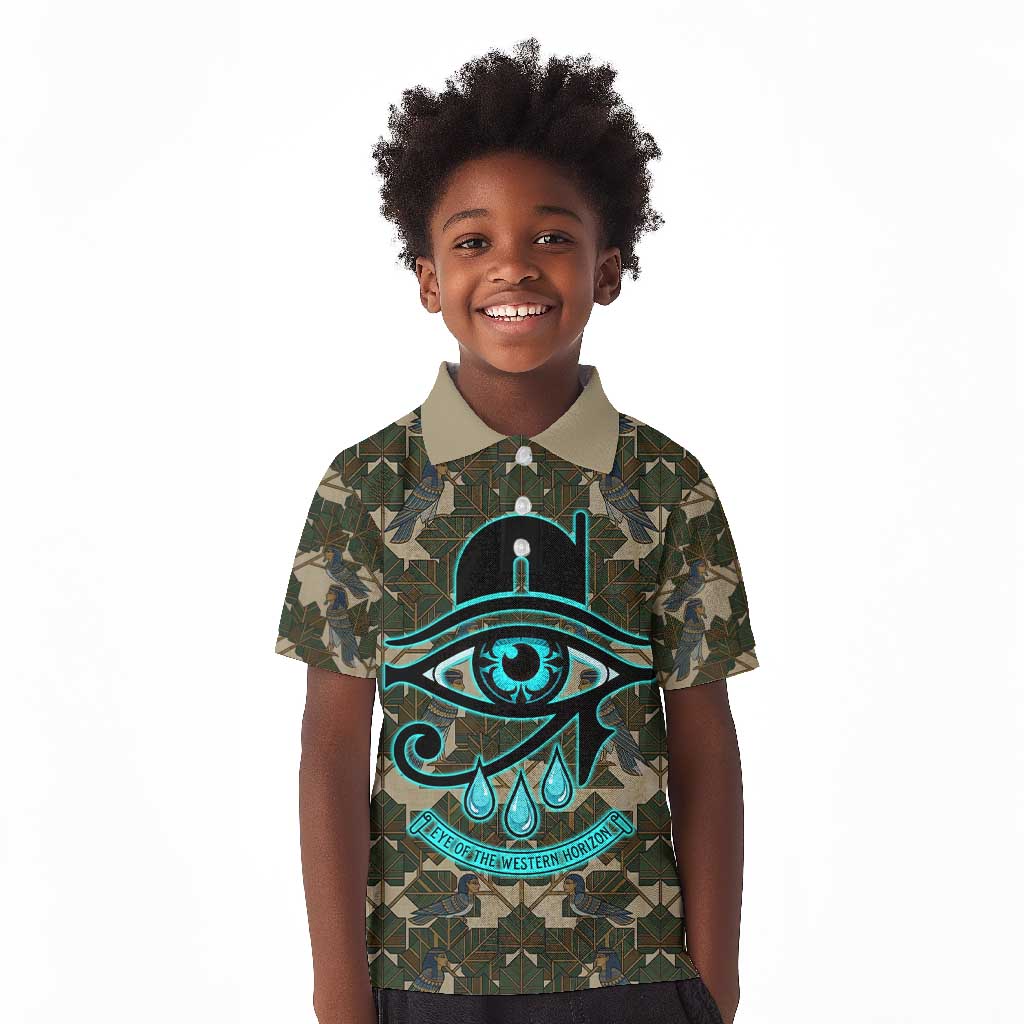 Imentet Egyptian Kid Polo Shirt with Eye of Horus and Eternal Tree in Afterlife