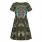 Imentet Egyptian Kid Short Sleeve Dress with Eye of Horus and Eternal Tree in Afterlife