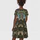 Imentet Egyptian Kid Short Sleeve Dress with Eye of Horus and Eternal Tree in Afterlife