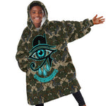 Imentet Egyptian Kid Wearable Blanket Hoodie with Eye of Horus and Eternal Tree in Afterlife