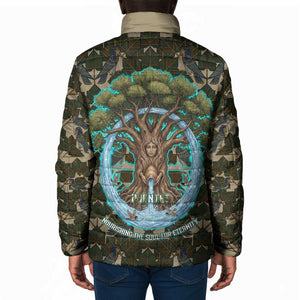 Imentet Egyptian Padded Jacket with Eye of Horus and Eternal Tree in Afterlife