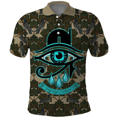 Imentet Egyptian Polo Shirt with Eye of Horus and Eternal Tree in Afterlife