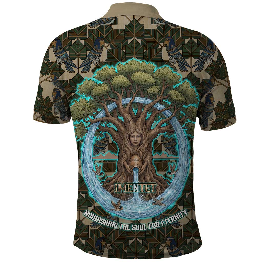 Imentet Egyptian Polo Shirt with Eye of Horus and Eternal Tree in Afterlife