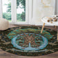 Imentet Egyptian Round Carpet with Eye of Horus and Eternal Tree in Afterlife