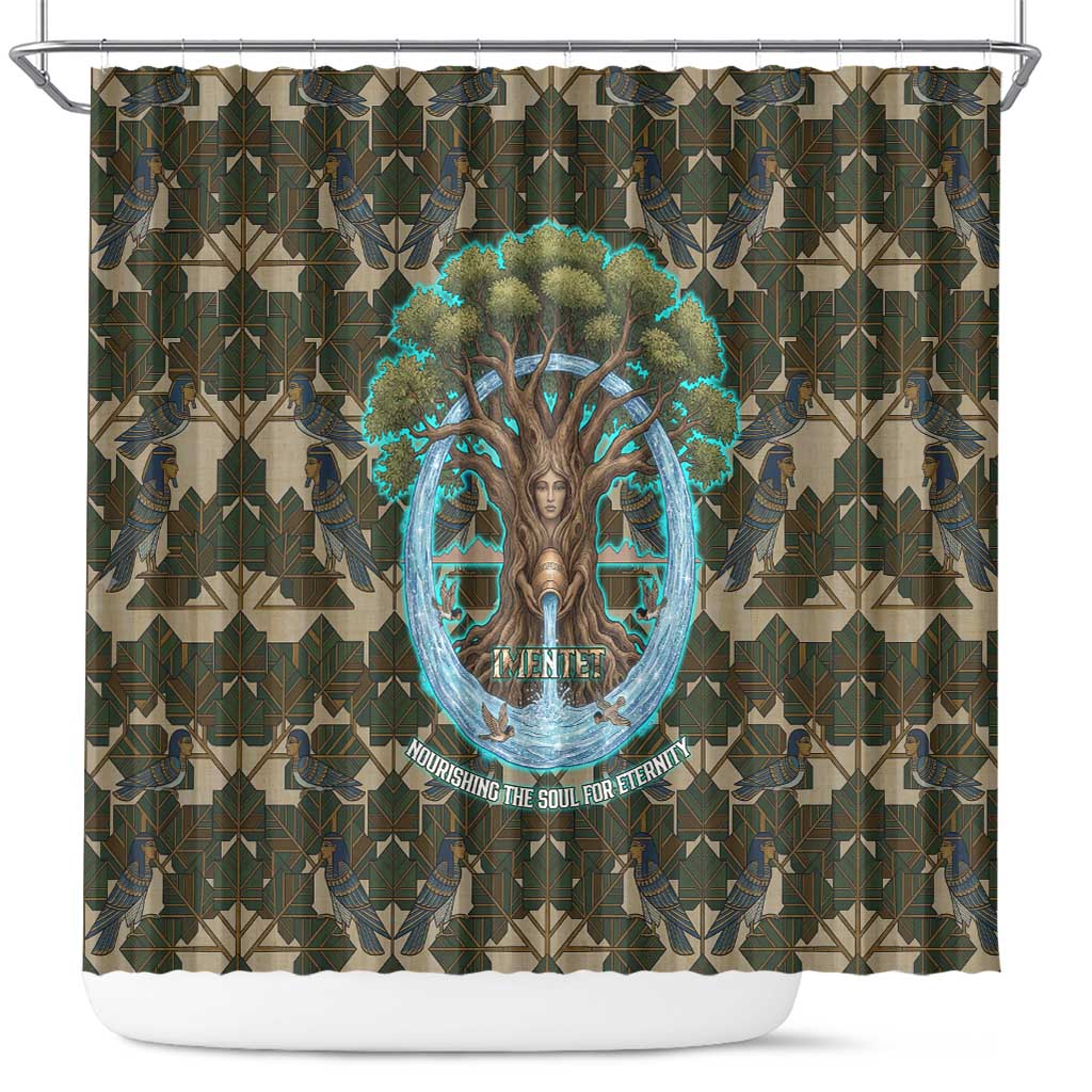 Imentet Egyptian Shower Curtain with Eye of Horus and Eternal Tree in Afterlife