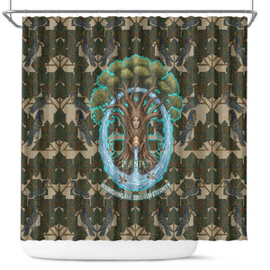 Imentet Egyptian Shower Curtain with Eye of Horus and Eternal Tree in Afterlife