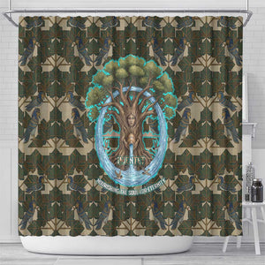 Imentet Egyptian Shower Curtain with Eye of Horus and Eternal Tree in Afterlife