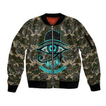 Imentet Egyptian Sleeve Zip Bomber Jacket with Eye of Horus and Eternal Tree in Afterlife
