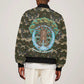 Imentet Egyptian Sleeve Zip Bomber Jacket with Eye of Horus and Eternal Tree in Afterlife