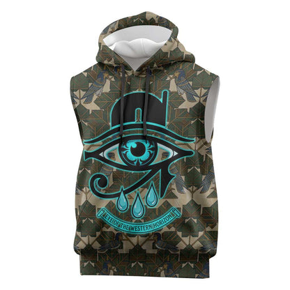 Imentet Egyptian Sleeveless Hoodie with Eye of Horus and Eternal Tree in Afterlife