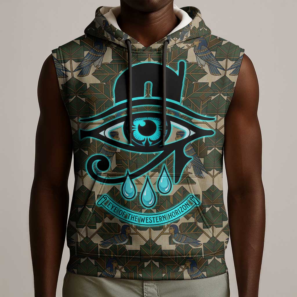 Imentet Egyptian Sleeveless Hoodie with Eye of Horus and Eternal Tree in Afterlife