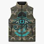 Imentet Egyptian Sleeveless Puffer Jacket with Eye of Horus and Eternal Tree in Afterlife