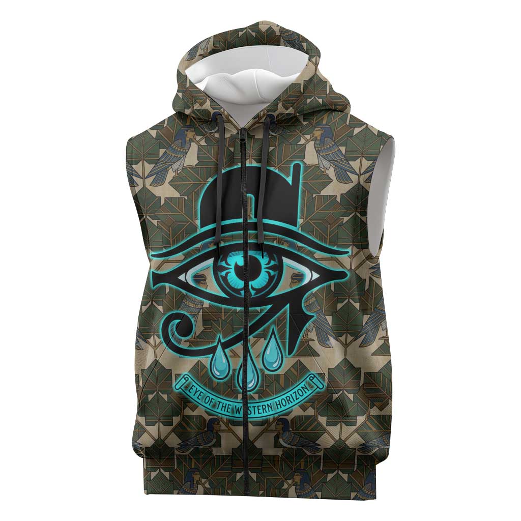 Imentet Egyptian Sleeveless Zip Hoodie with Eye of Horus and Eternal Tree in Afterlife